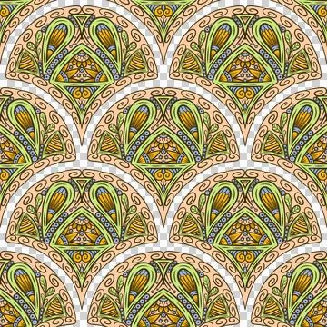 Seamless decorative pattern. Hand drawn colorful background Illustration