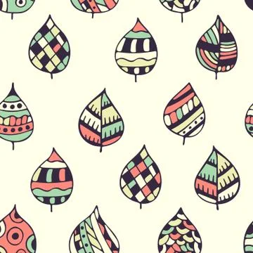 Seamless decorative pattern with leaves Stock Illustration