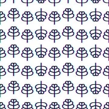 Seamless decorative pattern with linear style leaves. 3d stereoscopic effect 스톡 일러스트