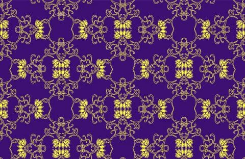 Seamless decorative pattern with lotus. Stock Illustration