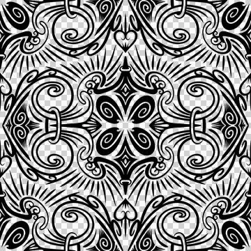 Seamless decorative patterned background. Arabesque monochrome ornament. Stock-Illustration