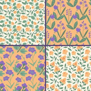 Seamless decorative patterns Stock Illustration