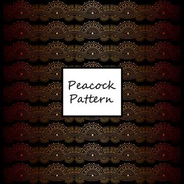 Seamless Decorative Textile Peacock Pattern Design for stylish fabric Stock Illustration