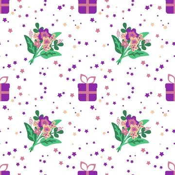 Seamless decorative vector pattern Stock Illustration