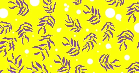 Seamless Decorative wallpaper with branches in blue tone light yellow Stock Footage 252155964