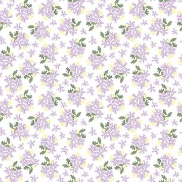 Seamless delicate pattern of bouquets and small flowers. Stock Illustration