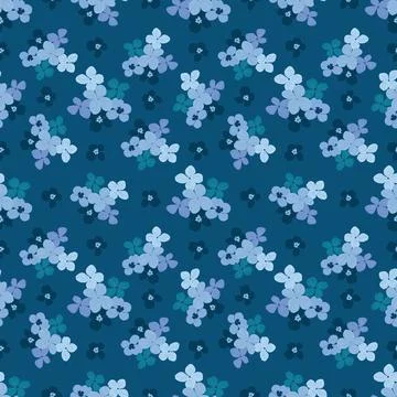 Seamless delicate pattern of bouquets and small flowers. floral background fo Stock Illustration