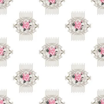 Seamless delicate pattern of bouquets. Summer flowers. Floral seamless backgr 스톡 일러스트