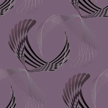 Seamless delicate stripes pattern purple brown silver gray black Stock Illustration