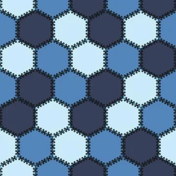 Seamless denim patchwork pattern. Vector background. Stock Illustration