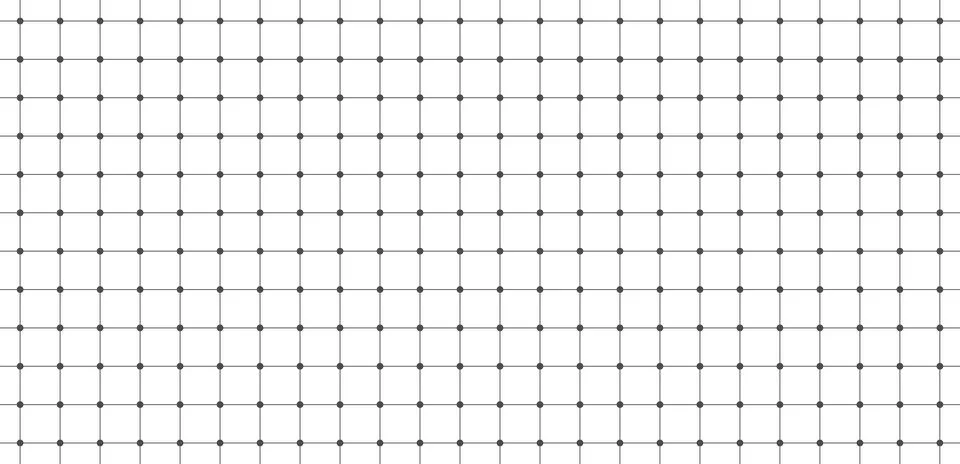 Seamless dense square grid pattern with dot nodes. Stock Illustration