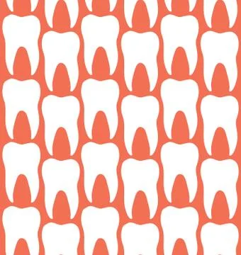 Seamless Dentistry Molar Teeth Pattern Stock Illustration