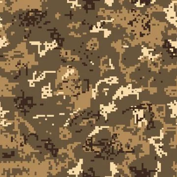 Seamless desert camouflage of pixel pattern Stock Illustration