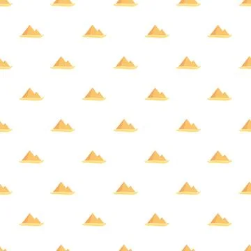 Seamless desert pattern featuring pyramids and sand dunes Stock Illustration