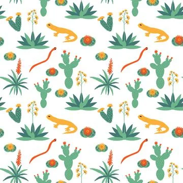 Seamless desert pattern Stock Illustration