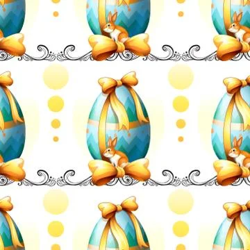 A seamless design with Easter eggs and bunnies Illustrazione stock