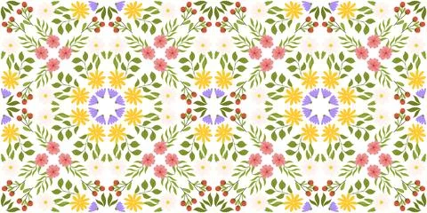 Seamless design with floral elements. Botanical-inspired repeated pattern wit Stock Illustration