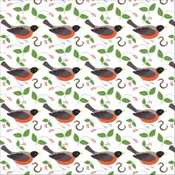 Seamless Design Made with sparrow Stock Illustration