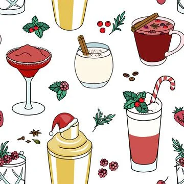 Seamless design pattern. Christmas New Year Winter Holiday design elements such イラスト素材