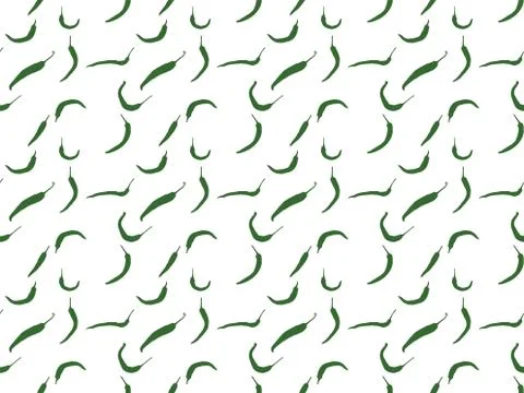 Seamless design of repeated pattern of green peppers illustration Stock Illustration