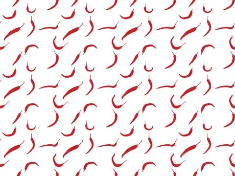 Seamless design of repeated pattern of red peppers illustration Stock Illustration