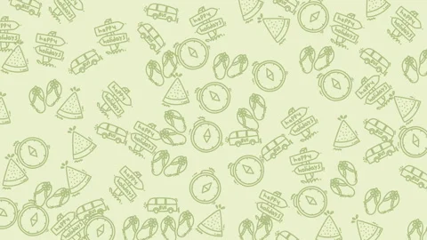 Seamless dessert doodle pattern on light green background Stock Footage 319146024