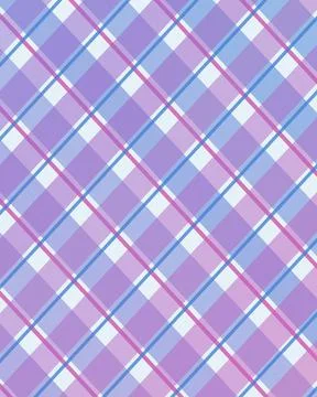 A seamless diagonal argyle pattern blends lavender, blue, pink, and white d.. Stock Illustration