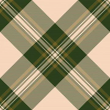 This seamless diagonal plaid pattern features elegant forest green and soft b Illustrazione stock