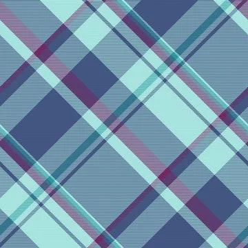 This seamless diagonal plaid pattern features a modern tartan design in cool  Stock Illustration