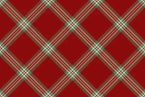 This seamless diagonal plaid pattern in red, green, and white evokes cozy hol Stock Illustration