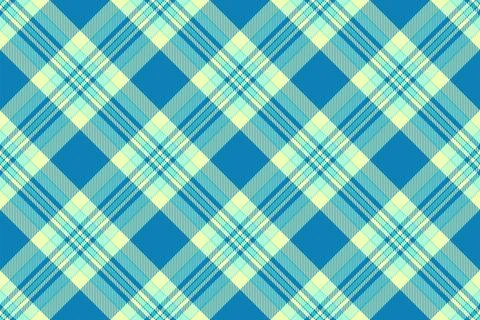 A seamless diagonal plaid pattern in vibrant blue and soft yellow creates a n Stock Illustration