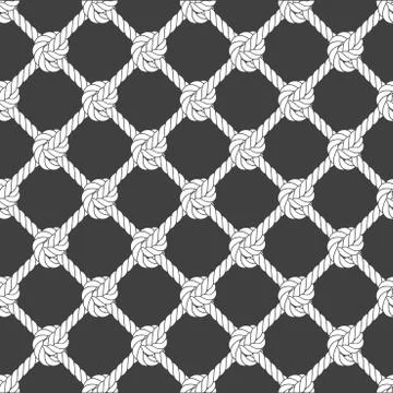 Seamless diagonal rope mesh - rope grid pattern Stock Illustration
