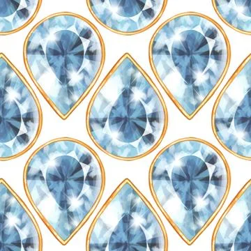 Seamless diamond gemstones background Stock Illustration