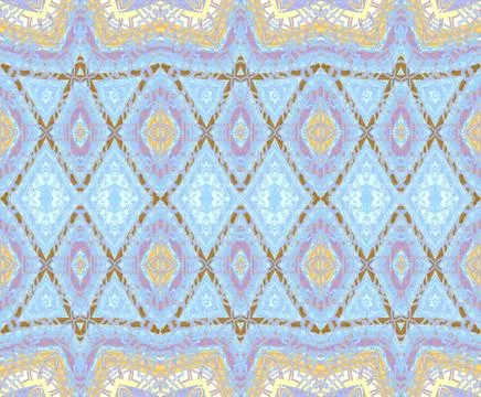 Seamless diamond pattern blue yellow Stock Illustration