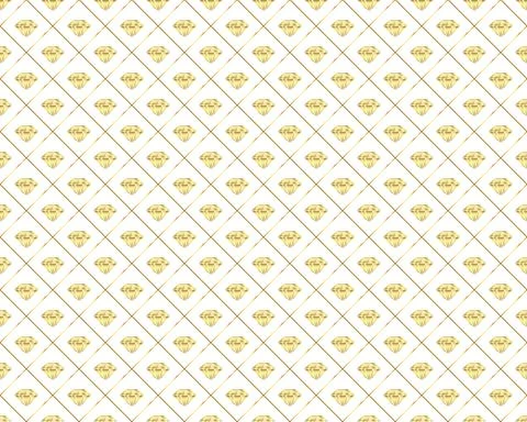 Seamless diamond pattern with golden border Stock Illustration