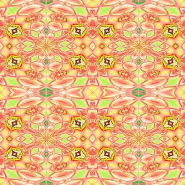 Seamless diamond pattern orange green Stock Illustration