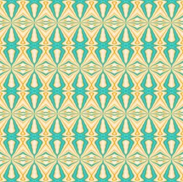 Seamless diamond pattern turquoise yellow beige Stock Illustration