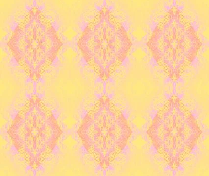 Seamless diamond pattern yellow pink Stock Illustration