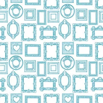 Seamless different blue frames Stock Illustration