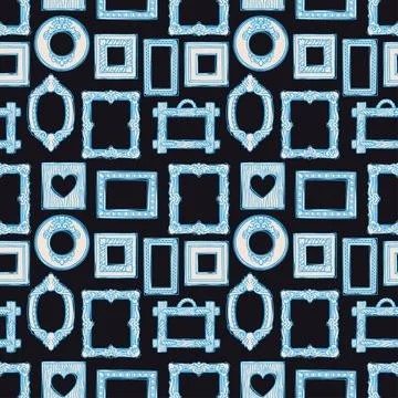 Seamless different blue frames Stock Illustration