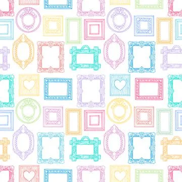 Seamless different color frames Stock Illustration