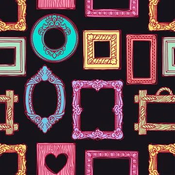 Seamless different colorful frames Stock Illustration