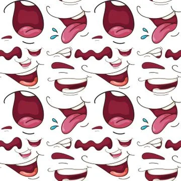 Seamless different expressions of mouth Illustration
