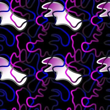 Seamless digital abstract pattern with gradient lines and shapes Illustrazione stock