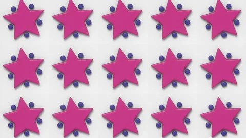 Seamless digital animation featuring a bright, pop art pattern. 3d rendering 4K Stock Footage 309611377