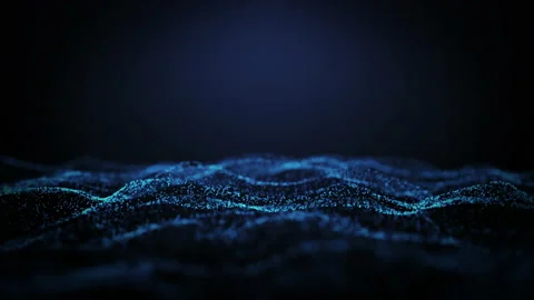 Seamless digital blue particle wave and light cyber loop 4k animation Stock Footage 156861842