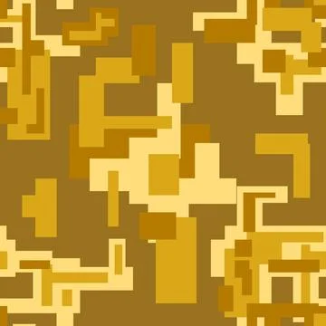 Seamless Digital Brown and Tan Pixel Camouflage Background Pattern Illustrazione stock