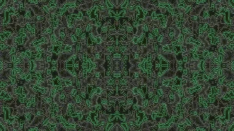 Seamless Digital Circuit Board Animation with Glowing Green Lines Stock Footage 329081009