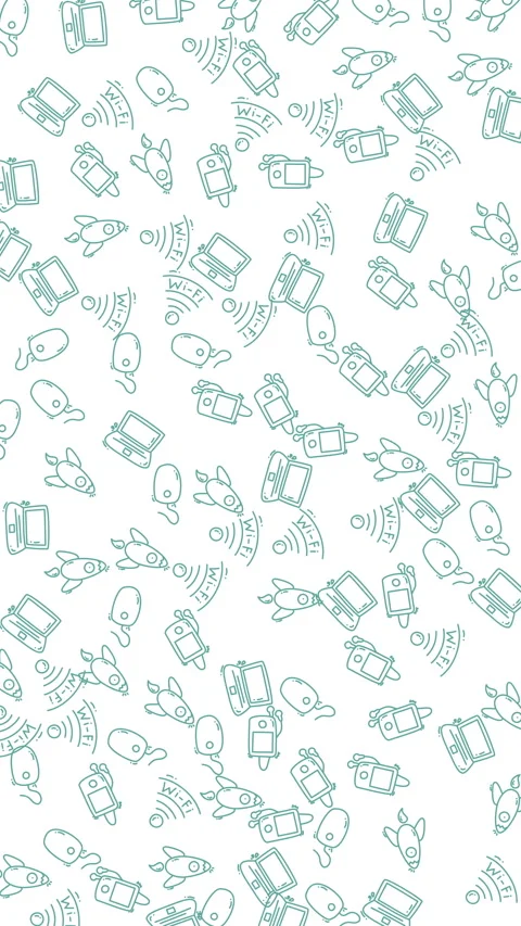 Seamless digital communication pattern background with modern technology icon Stock Footage 340441346