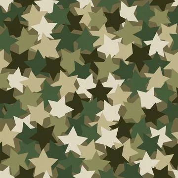 Seamless digital desert camo vector texture. Stars Camoflage textile print Иллюстрация